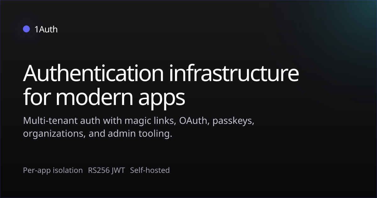 1Auth — Authentication Infrastructure for Modern Apps